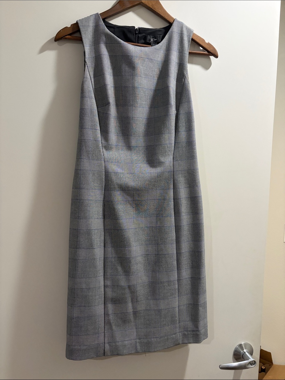 J. Crew Gray Plaid Pencil Dress
